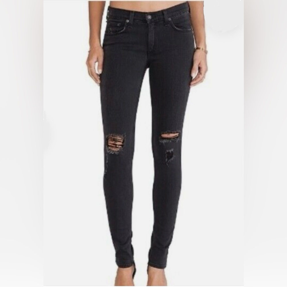 Rag & Bone Coal with Holes Women’s Skinny Jeans. Size 26 - Picture 2 of 16